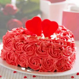 Flower Design Heart shape cake